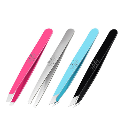 Eyebrow Tweezers Stainless Steel Hair Removal Slanted Tip Women Makeup Tools - Champion Scissors
